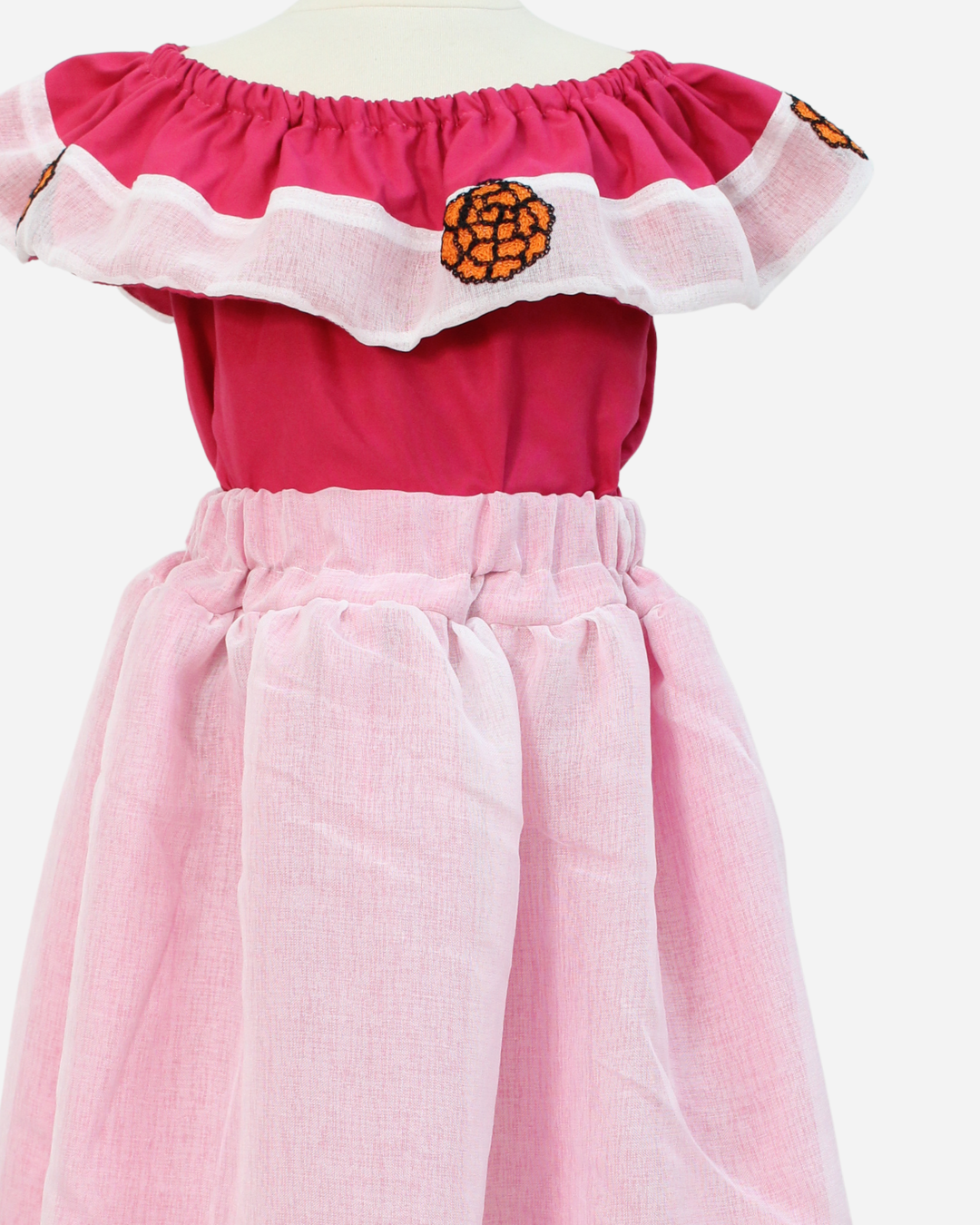 SET CATRINA BLUSA MANGA CAMPESINA Y FALDA MOTIVOS DIA DE MUERTOS