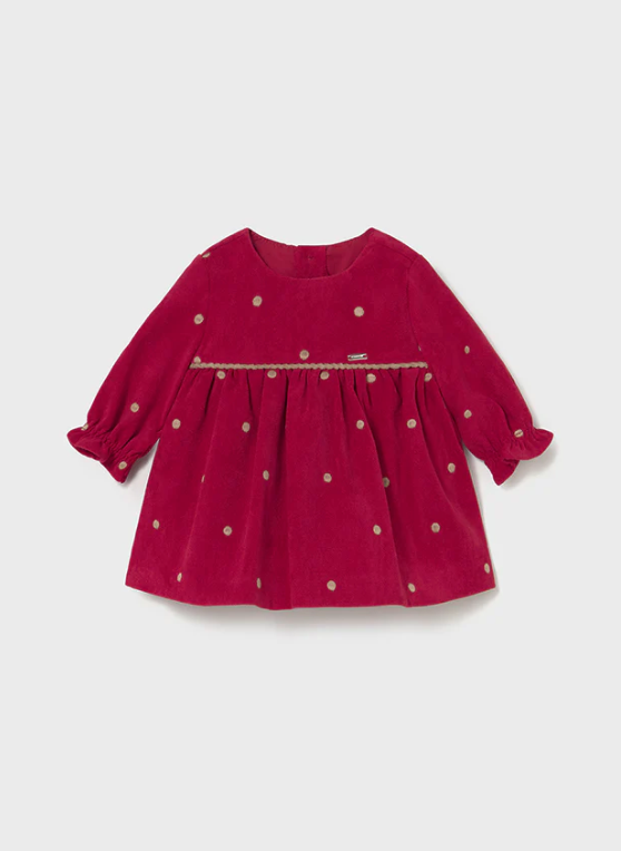 Vestido fantasía guinda puntos