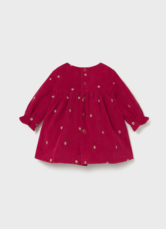 Vestido fantasía guinda puntos