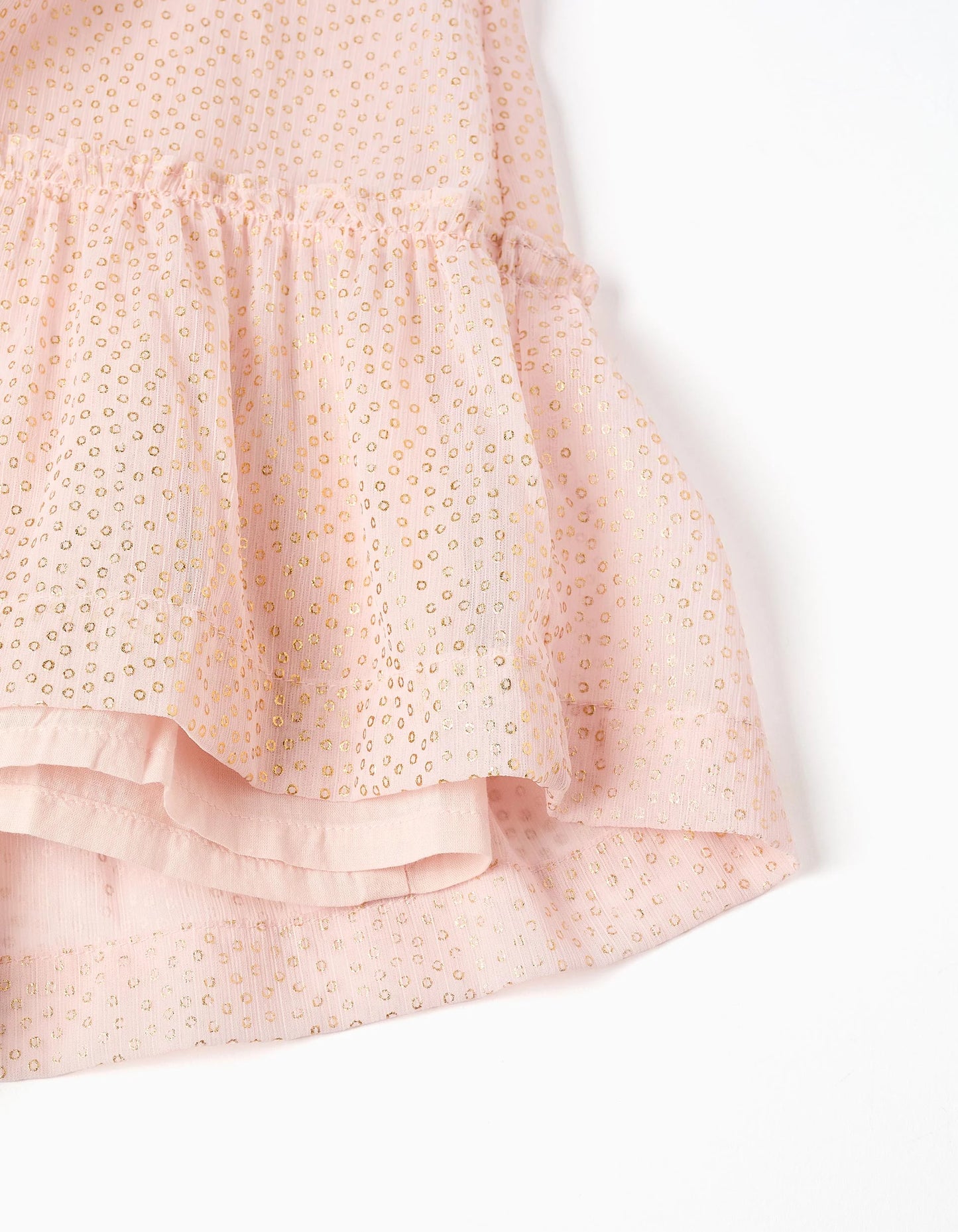 Vestido crepe rosa claro