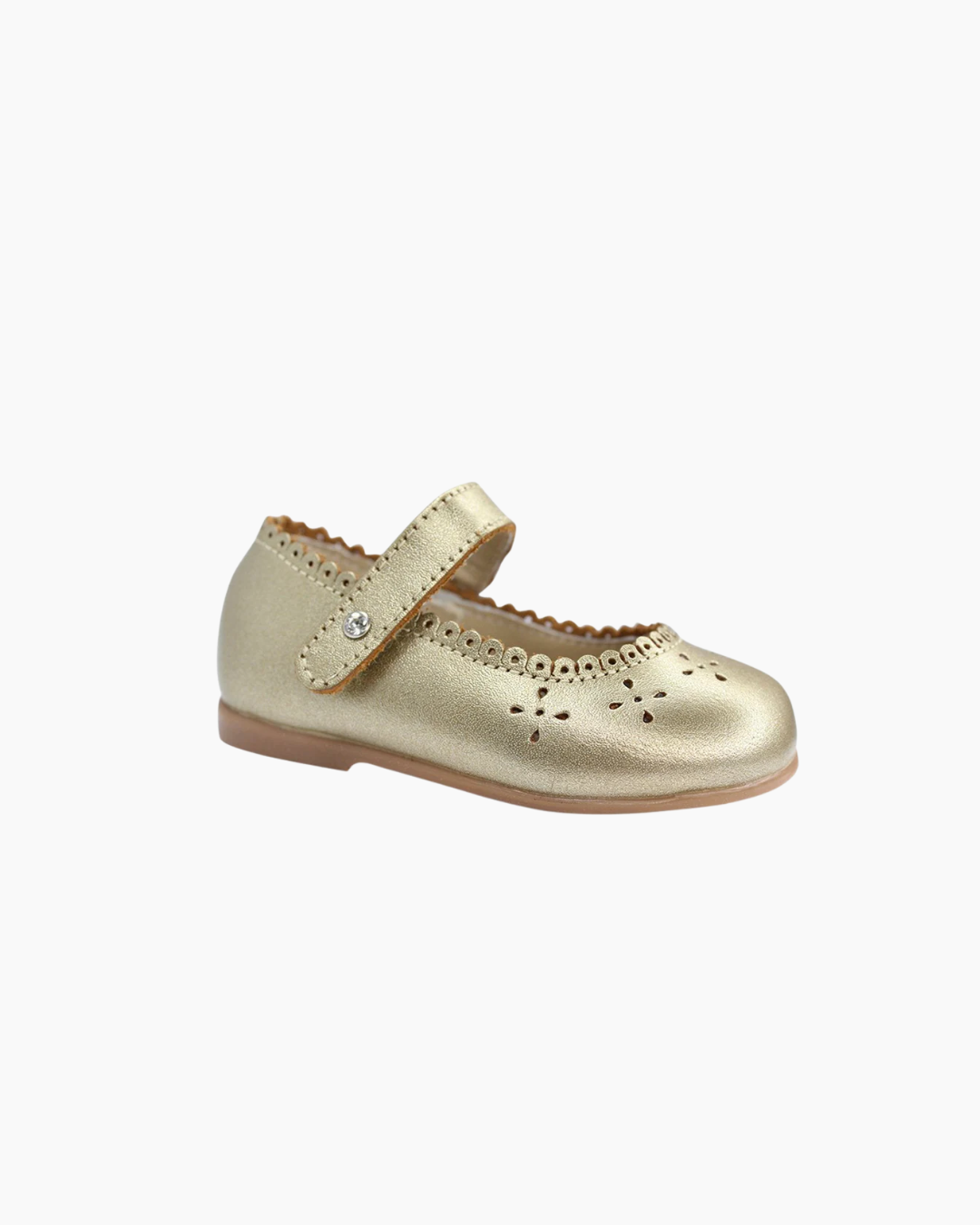 zapato oro ingles, 6 flores perforadas