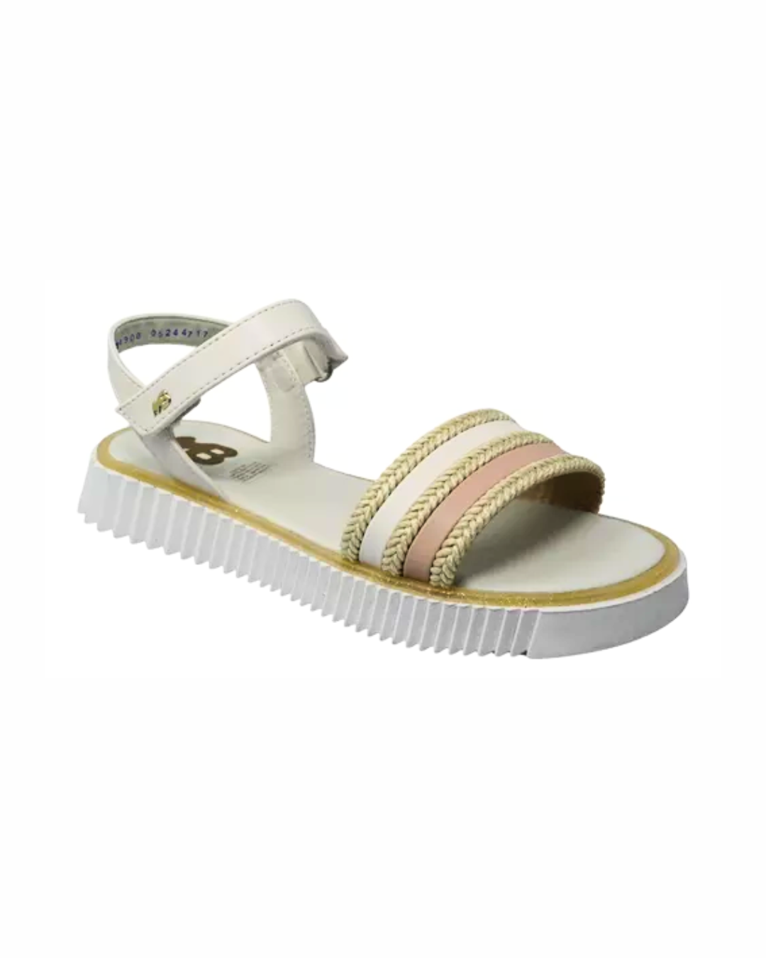 Huarache latte 3 trenzas yute y tira nude