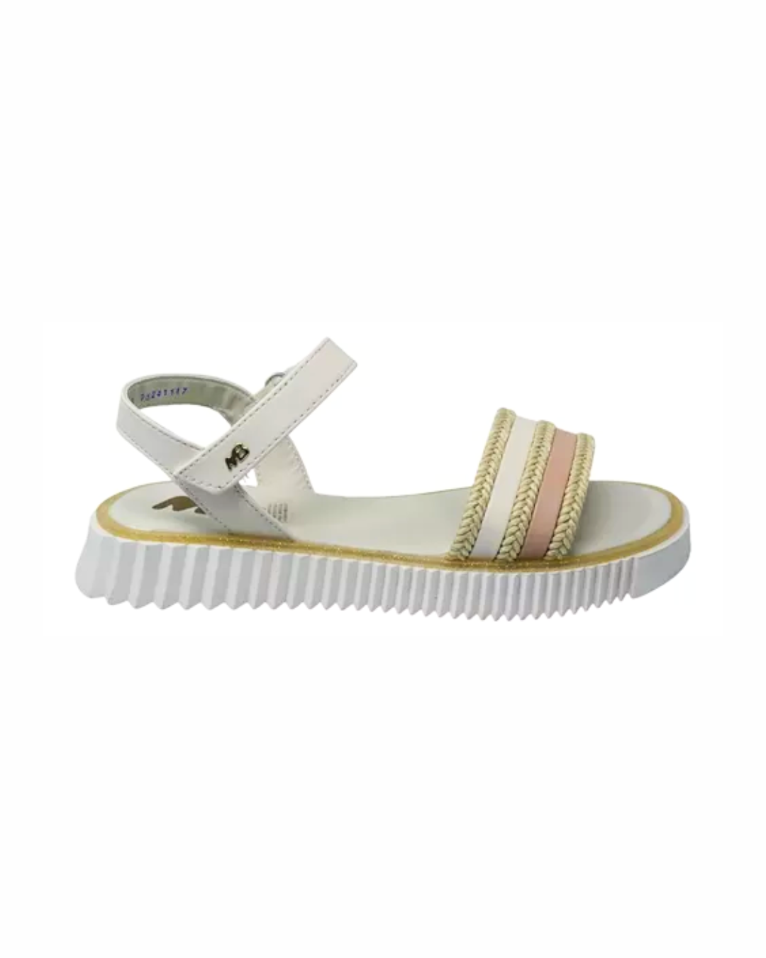 Huarache latte 3 trenzas yute y tira nude