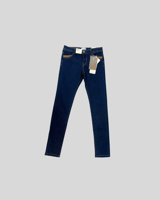 Pantalón skinny mayoral color azul con detalles de cristales