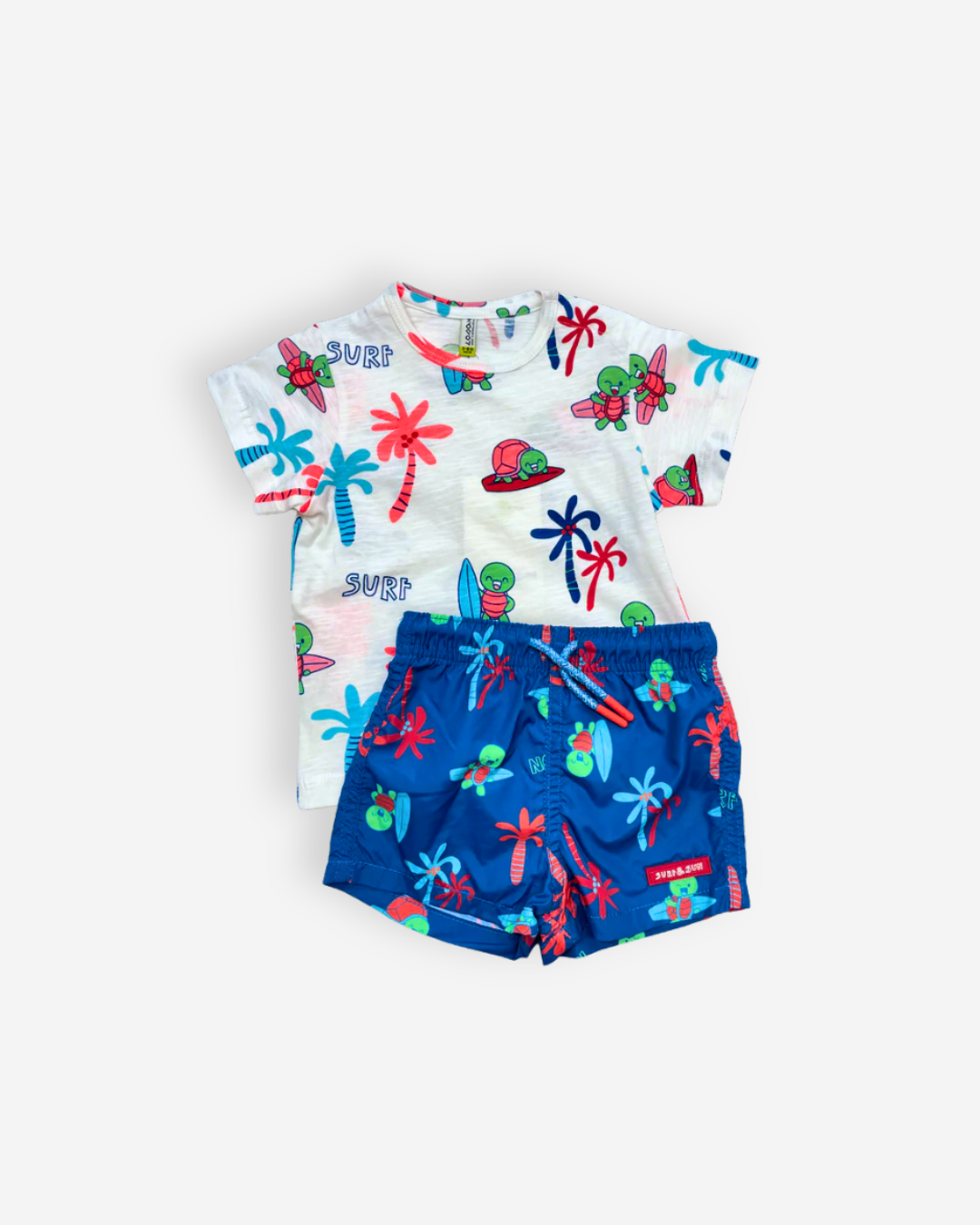 Traje de baño azul y blanco, bebe niño