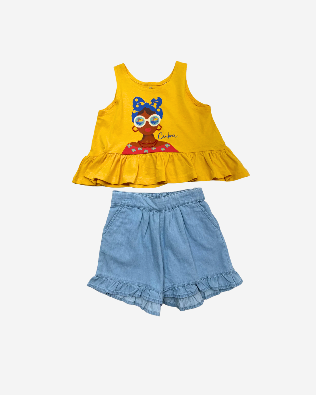 Set Short Denim Blusa Cuba Olan