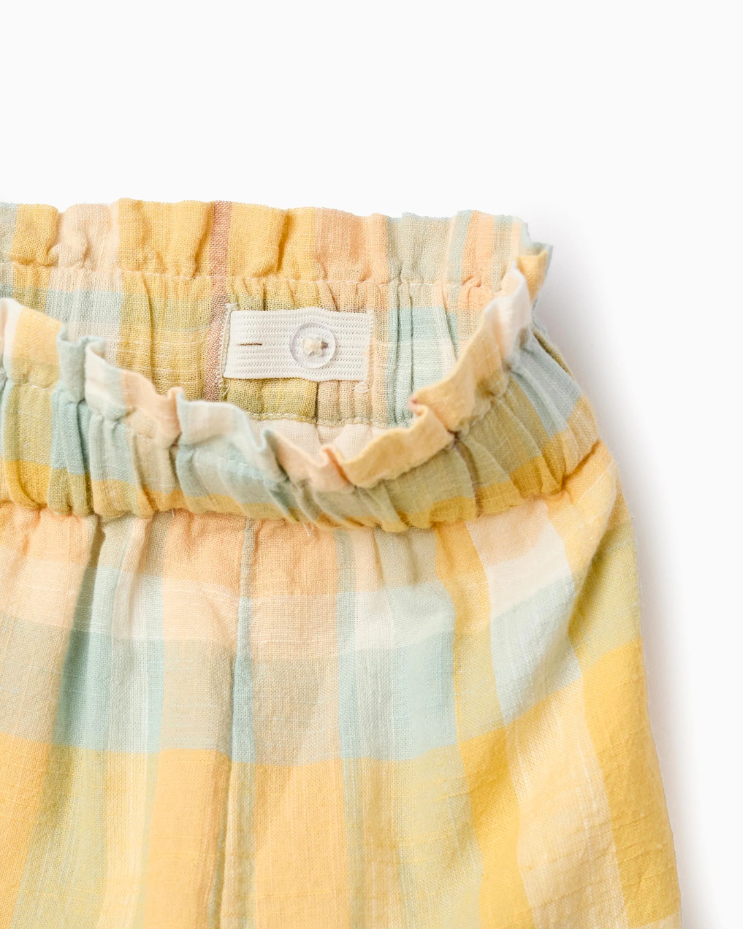 Conjunto blusa verde pantalón amarillo a cuadros