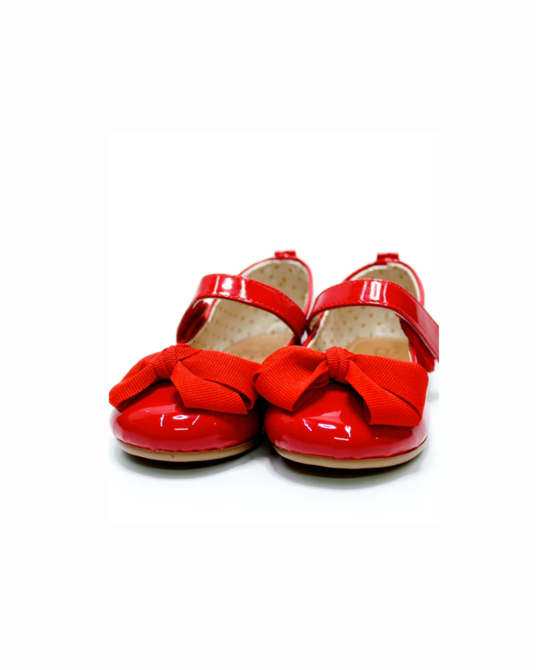 balerina charol rojo, moño listón