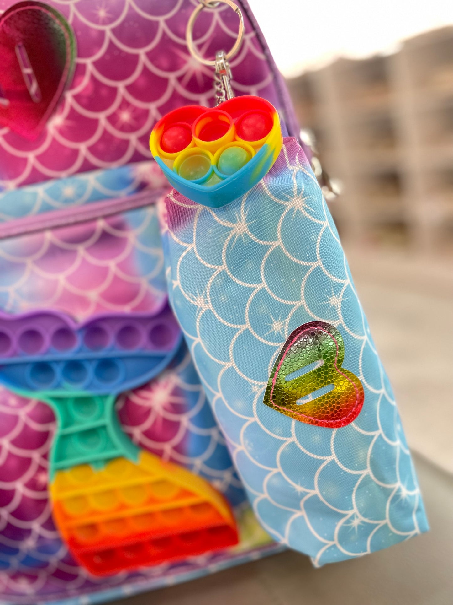Set Mochila Lapicera y Lonchera Popit Cola de Sirena