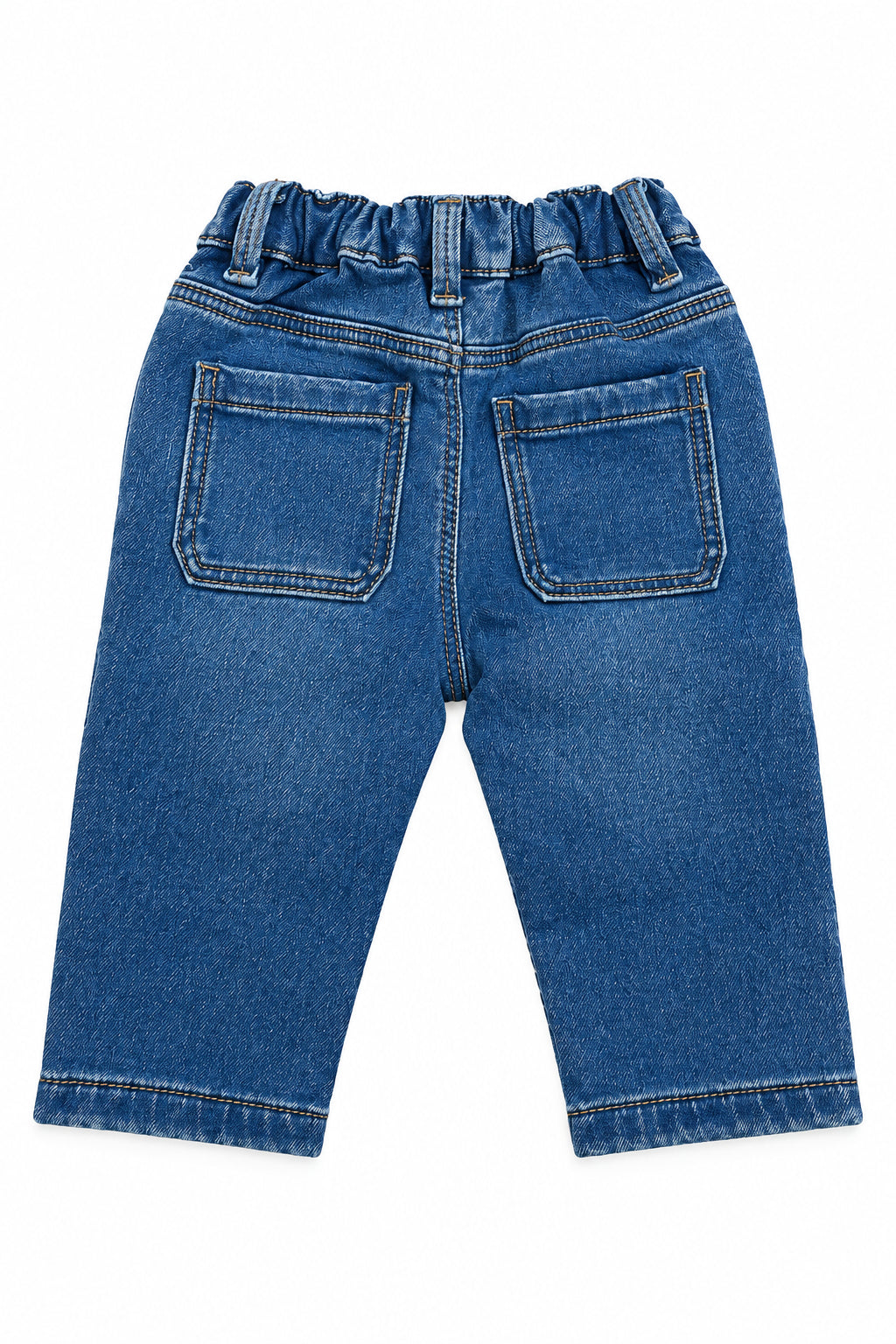 Pantalón ajustado de sarga con cordón para bebé niño, azul