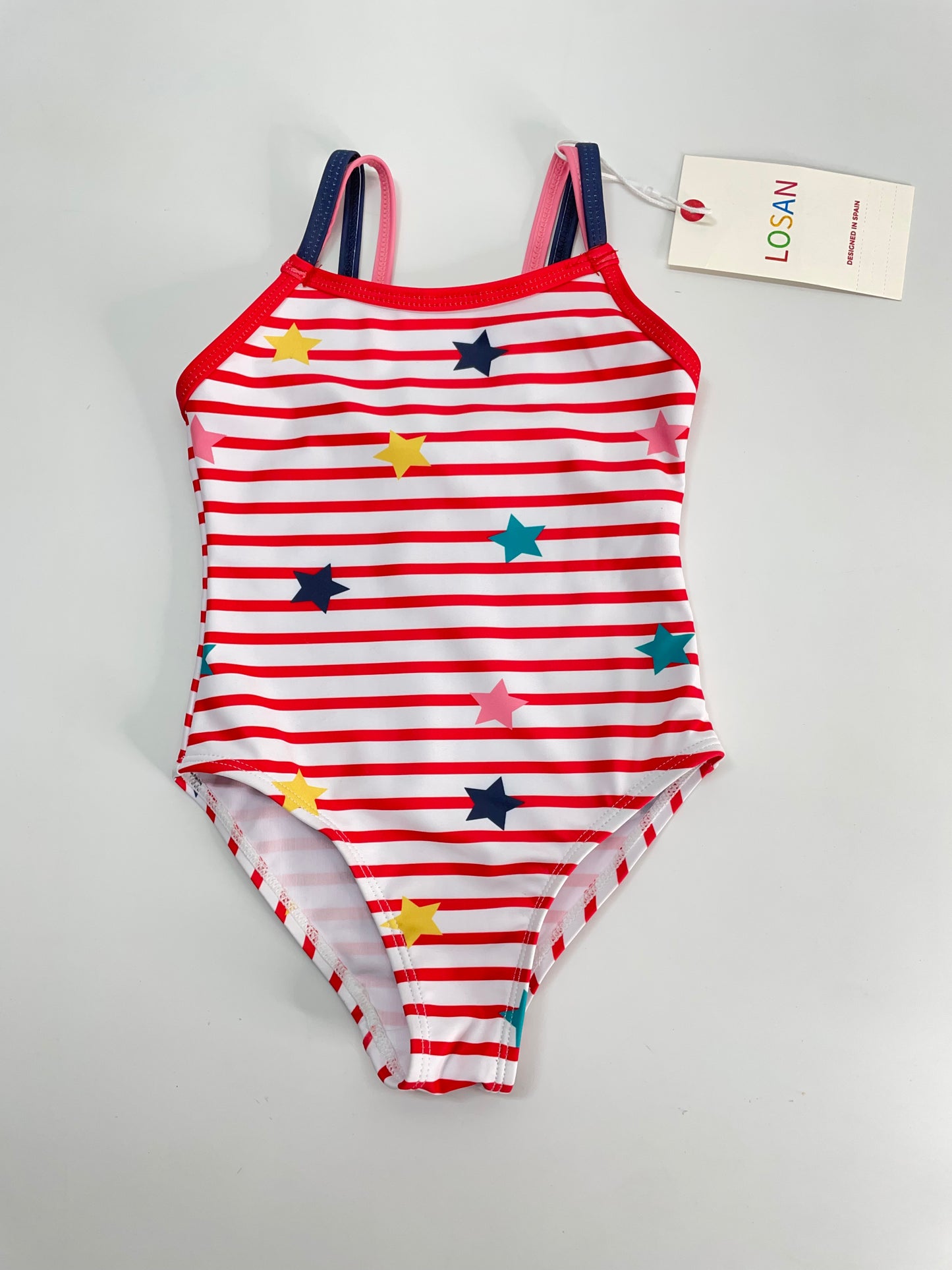 Traje de Baño Rayas y estrellas Rojo