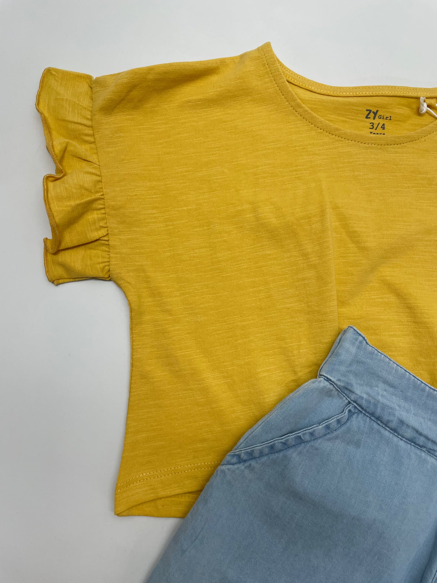 Set Denim Blusa amarilla