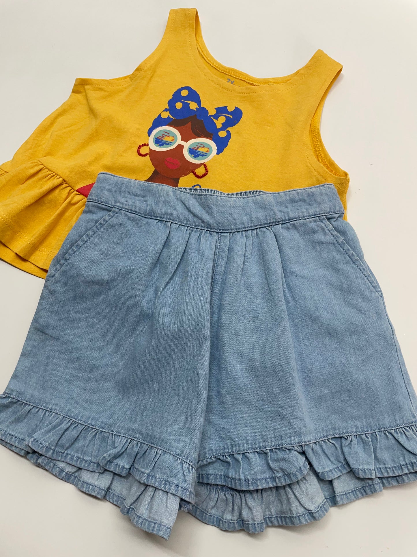 Set Short Denim Blusa Cuba Olan