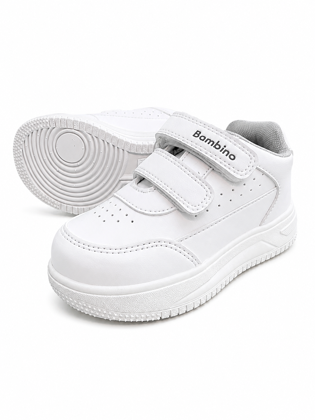 Teni Escolar Blanco, Doble velcro, unisex