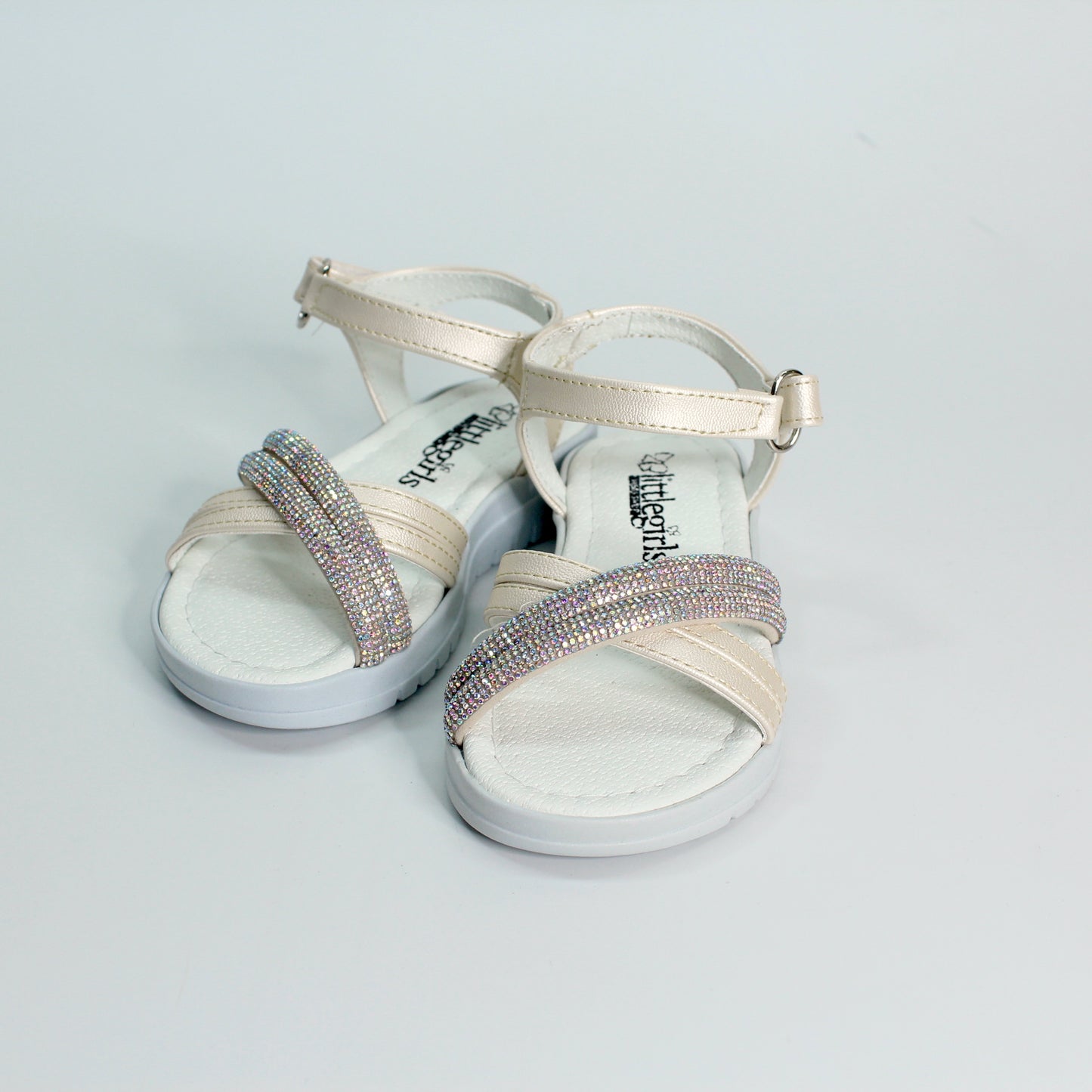 Huarache con tiras peonia y oro