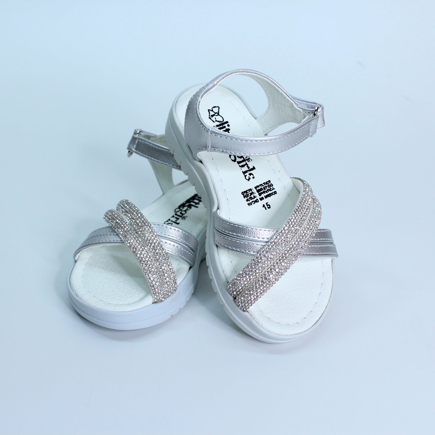 Huarache con tiras plata
