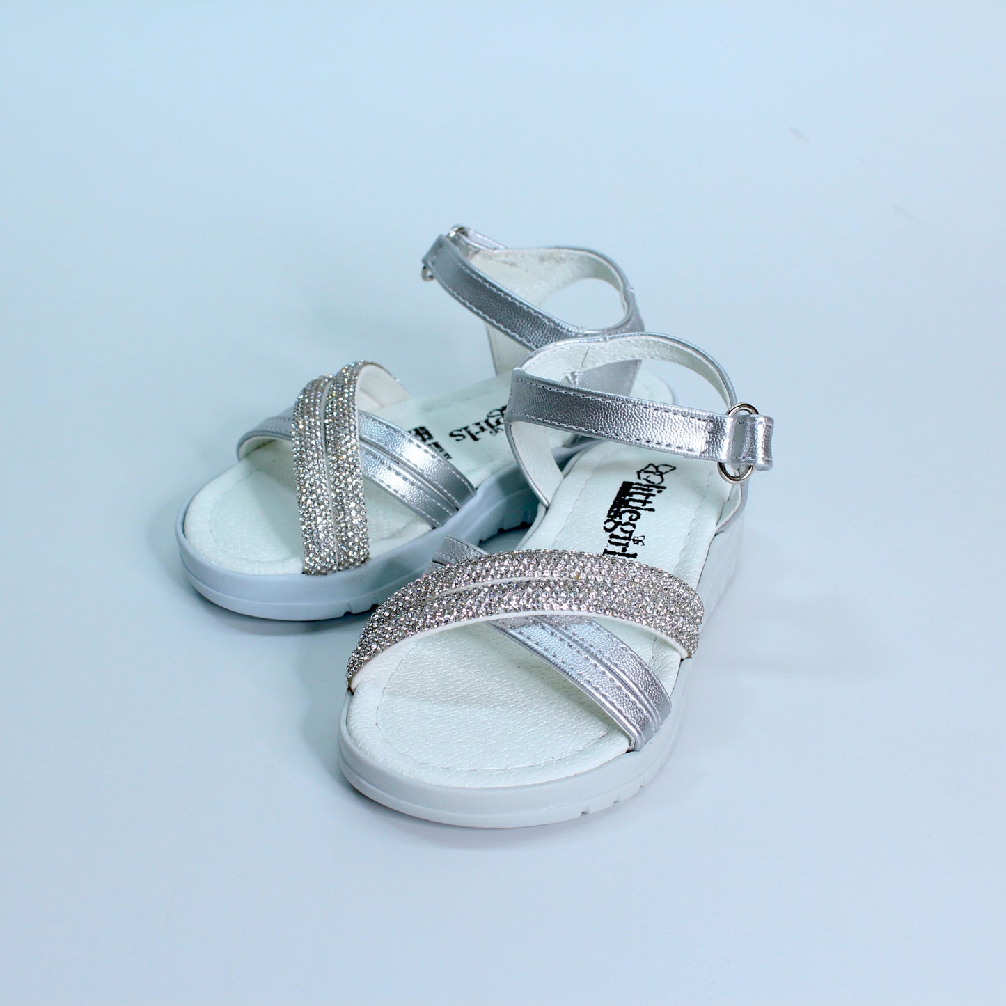 Huarache con tiras plata