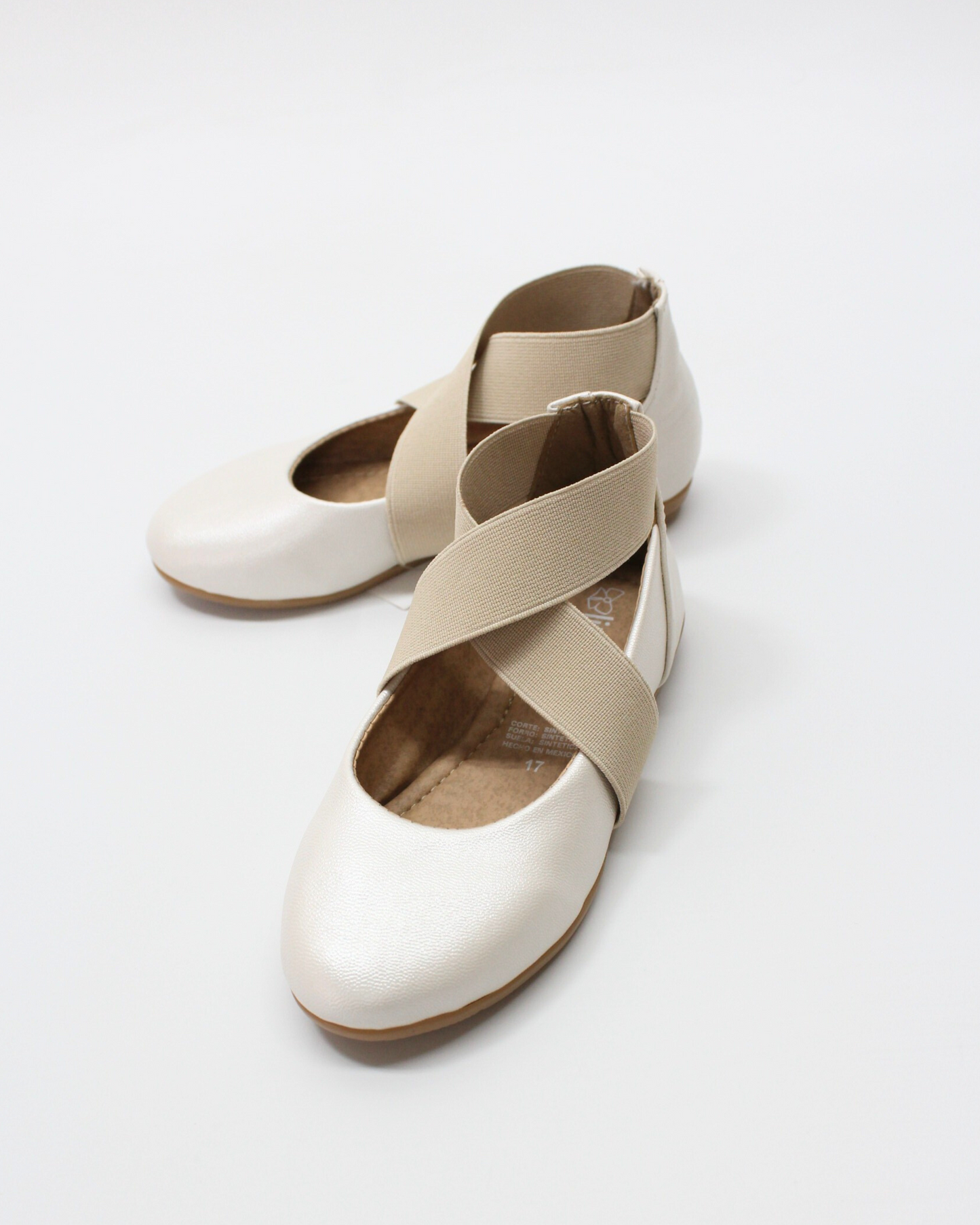 Zapato perla elástico cruzado