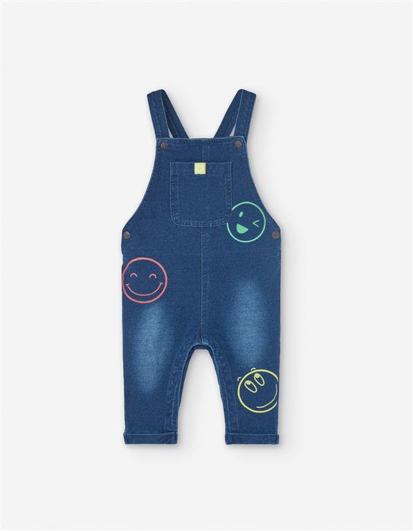 set overal flece denim blue, camiseta magna larga, bebé