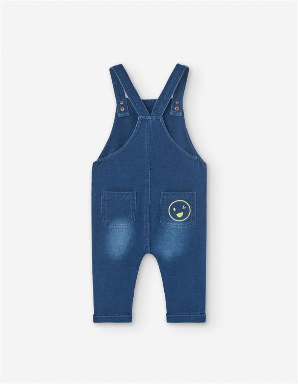 set overal flece denim blue, camiseta magna larga, bebé