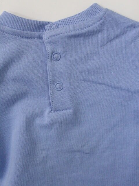 vestido lana azul, con falda prints corazones