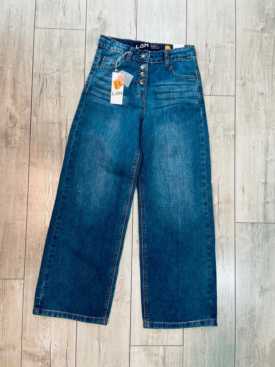 Jeans denim ancho 4 botones