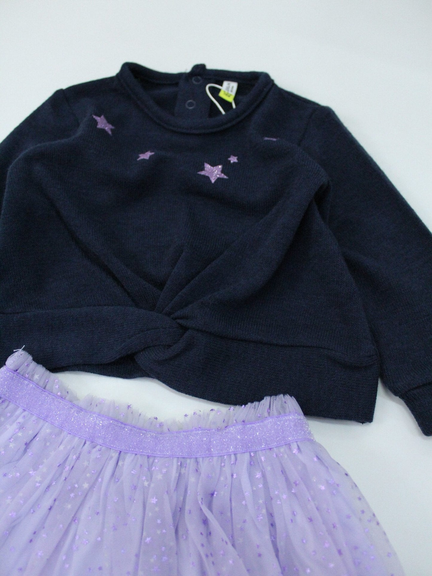 set falda plisada con sudadera color azul