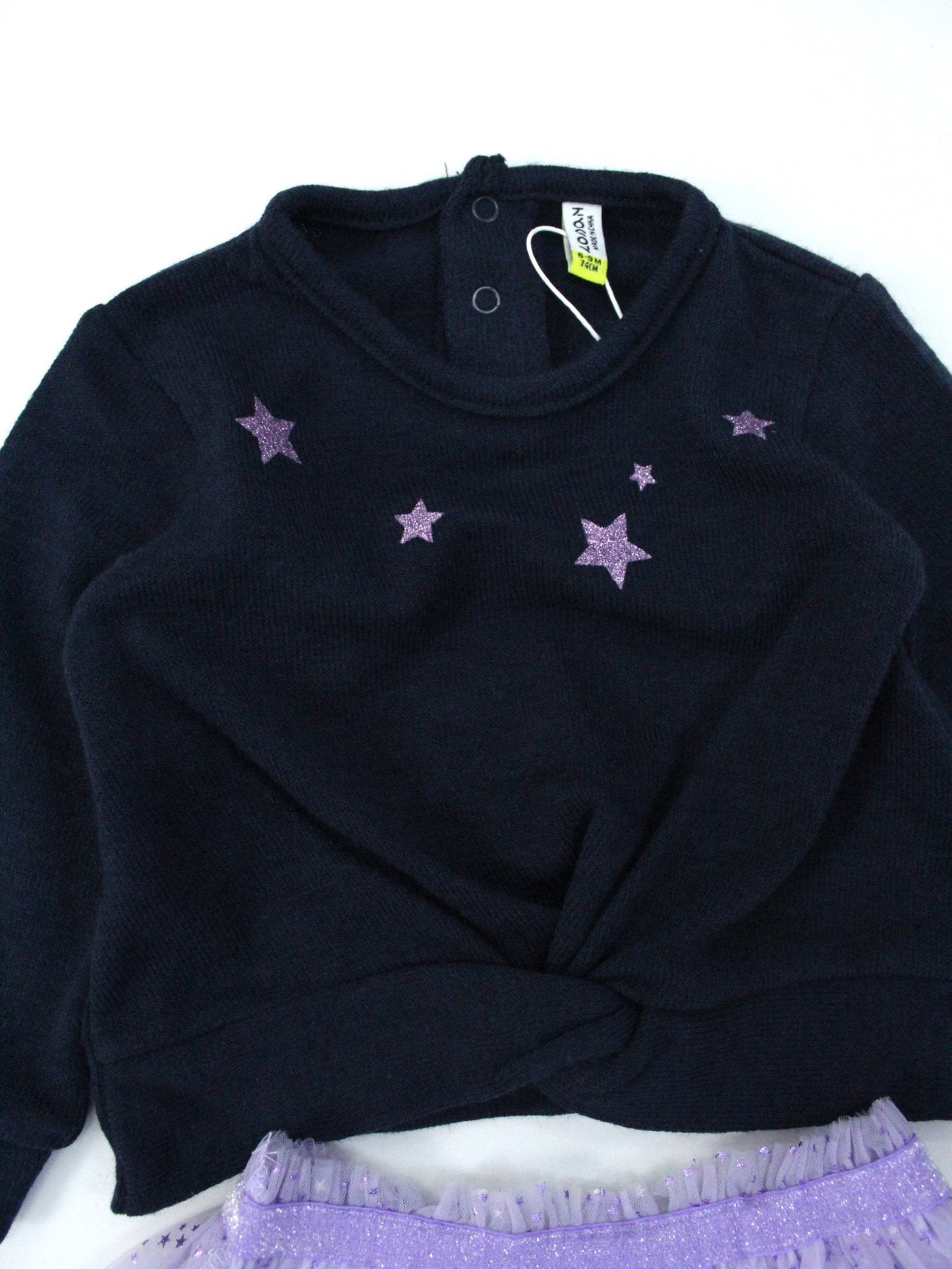 set falda plisada con sudadera color azul