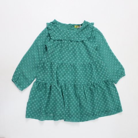 vestido plumeti, manga larga color verde agua