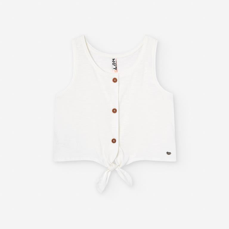 Set blusa blanca falda olanes naranja