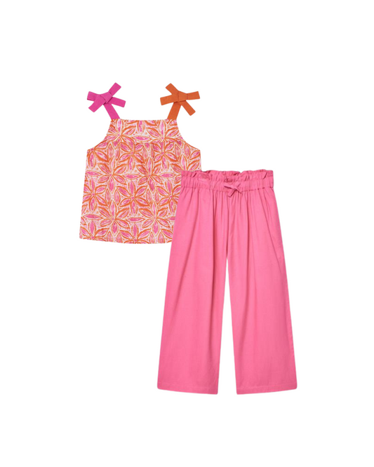 Set colores, blusa y pantalón rosa