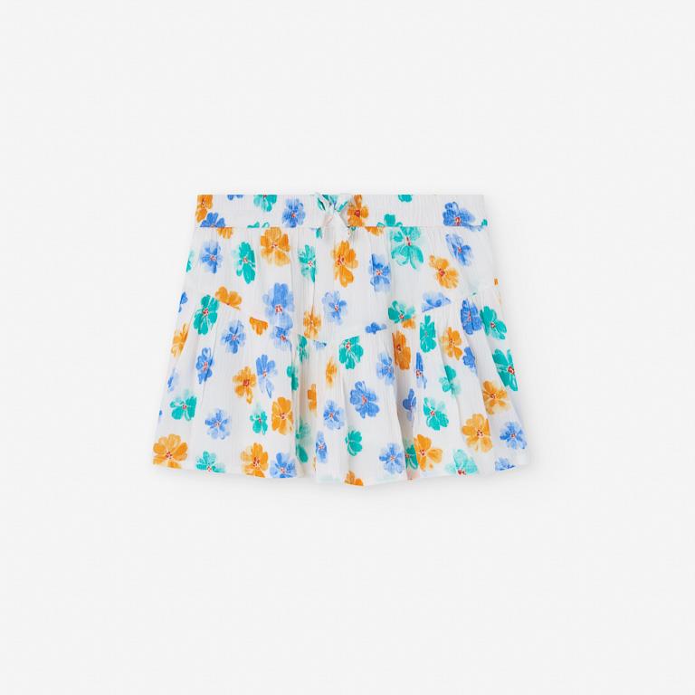 Set blusa verde esmeralda falda volada de flores