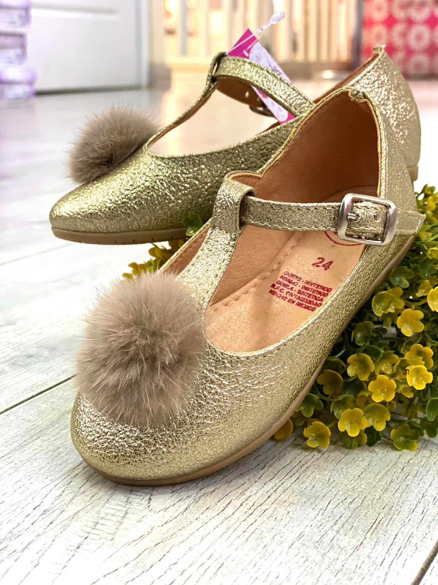 spañoletas oro con pompon