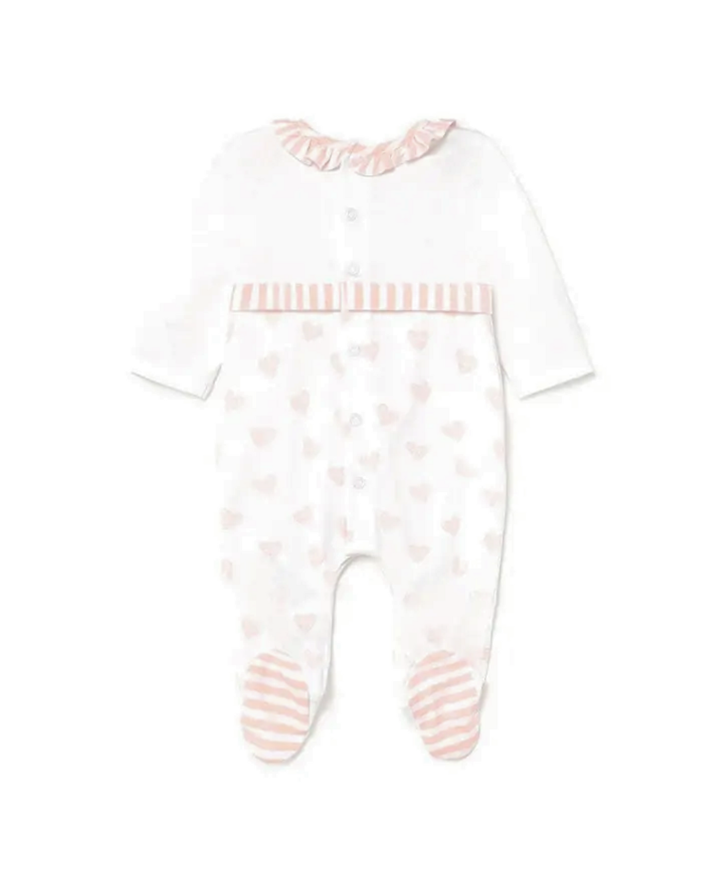 pelele color blanco corazones y cuello olan