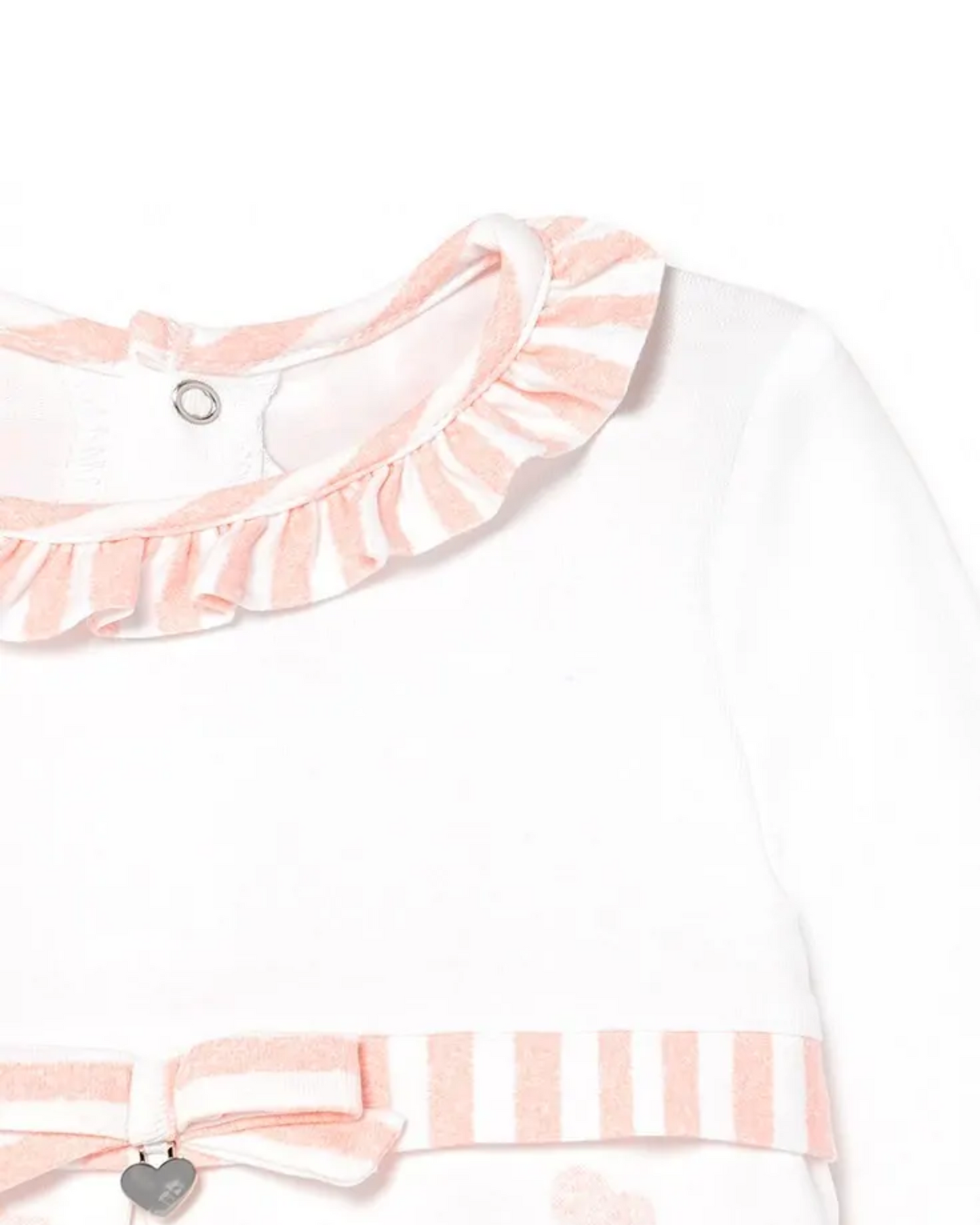 pelele color blanco corazones y cuello olan