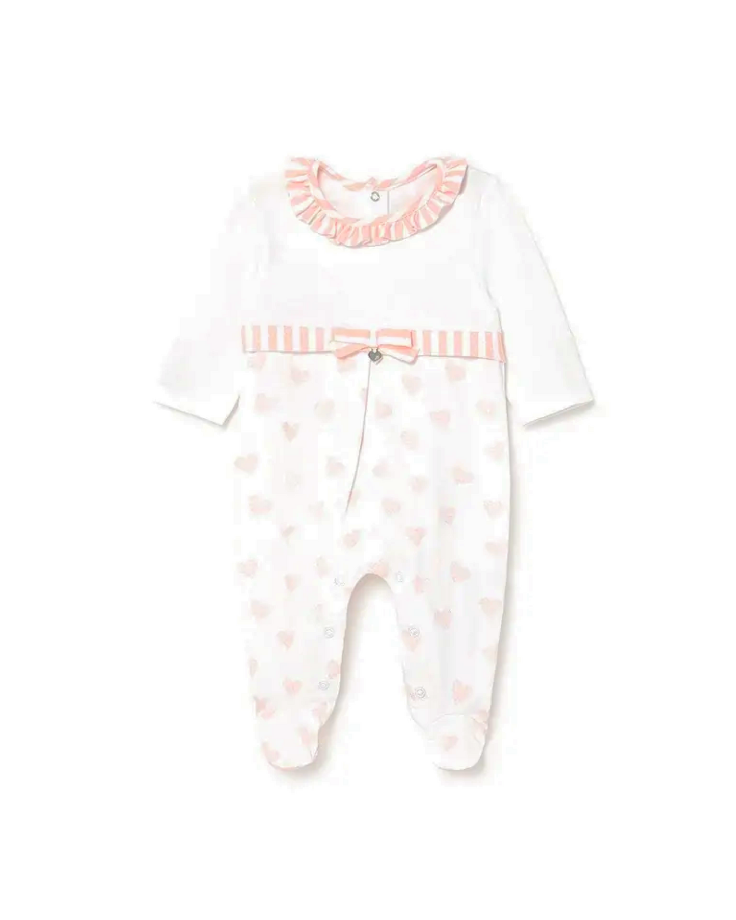 pelele color blanco corazones y cuello olan