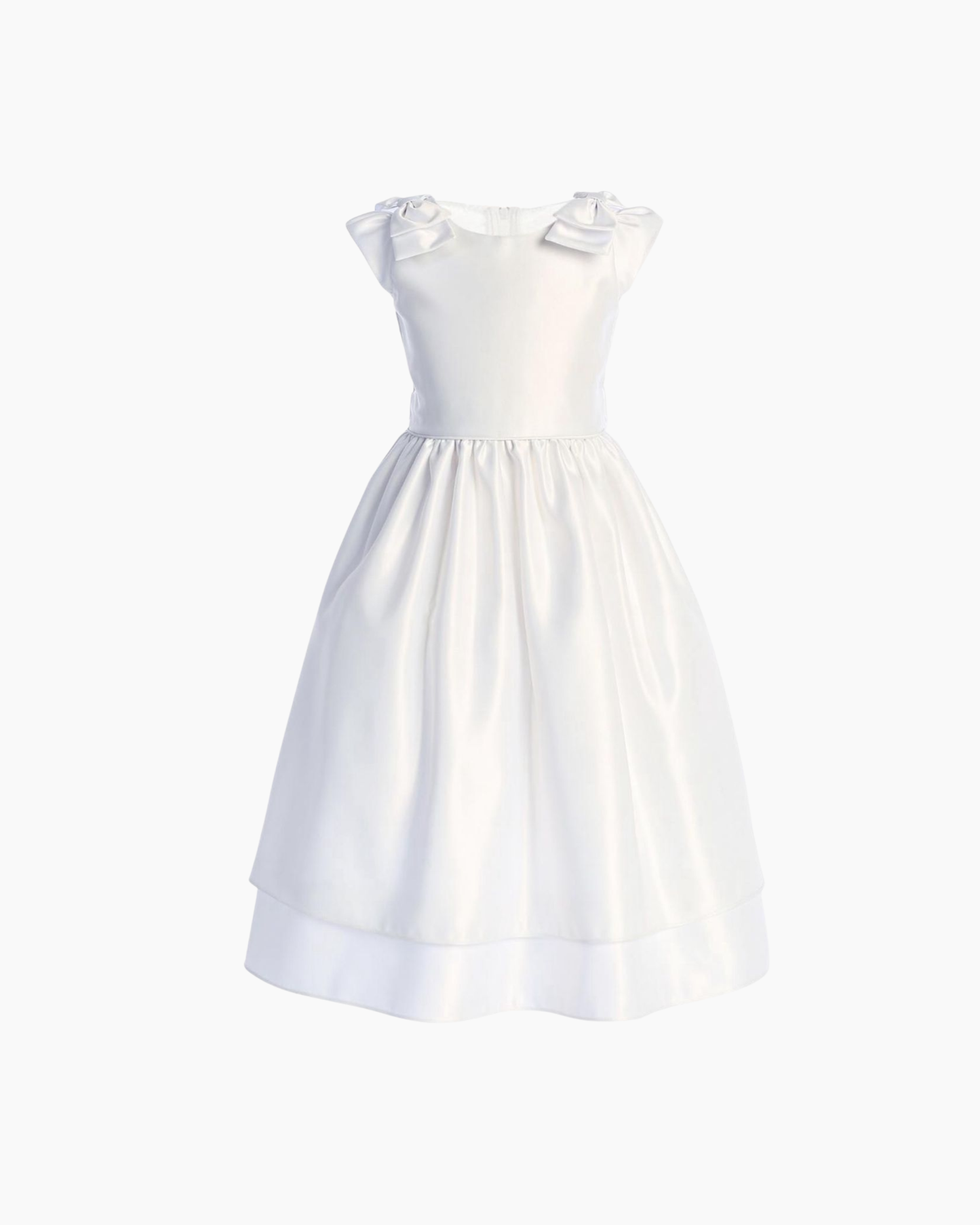 Vestido blanco moños en mangas