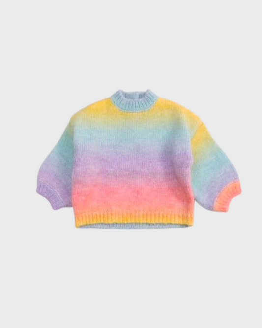 suéter de colores arcoiris para bebe
