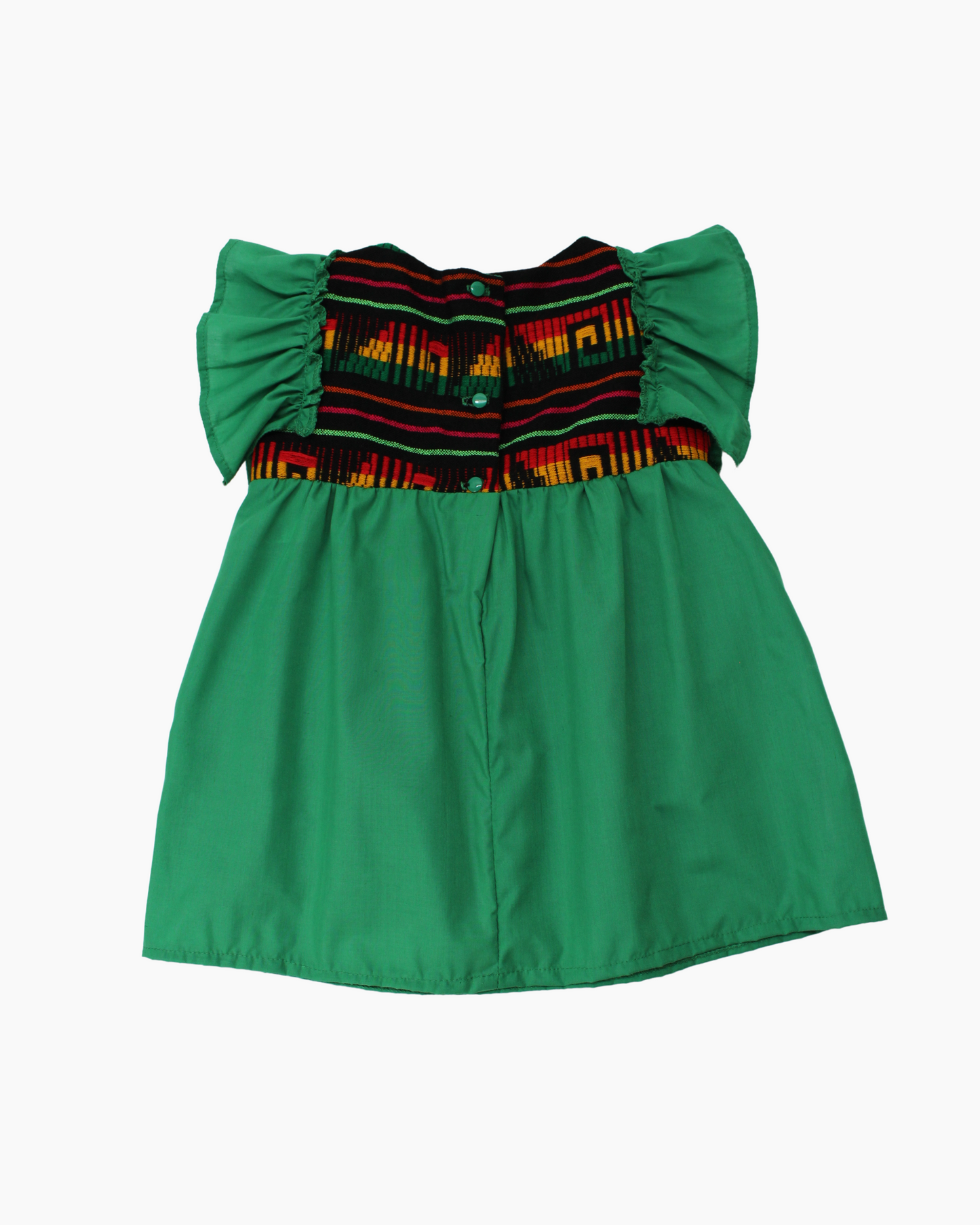 vestido patrio popelina verde bandera peto negro textura