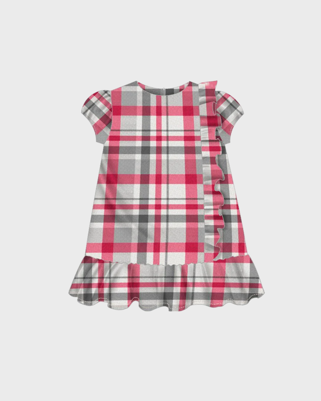 vestido a cuadros falda olan