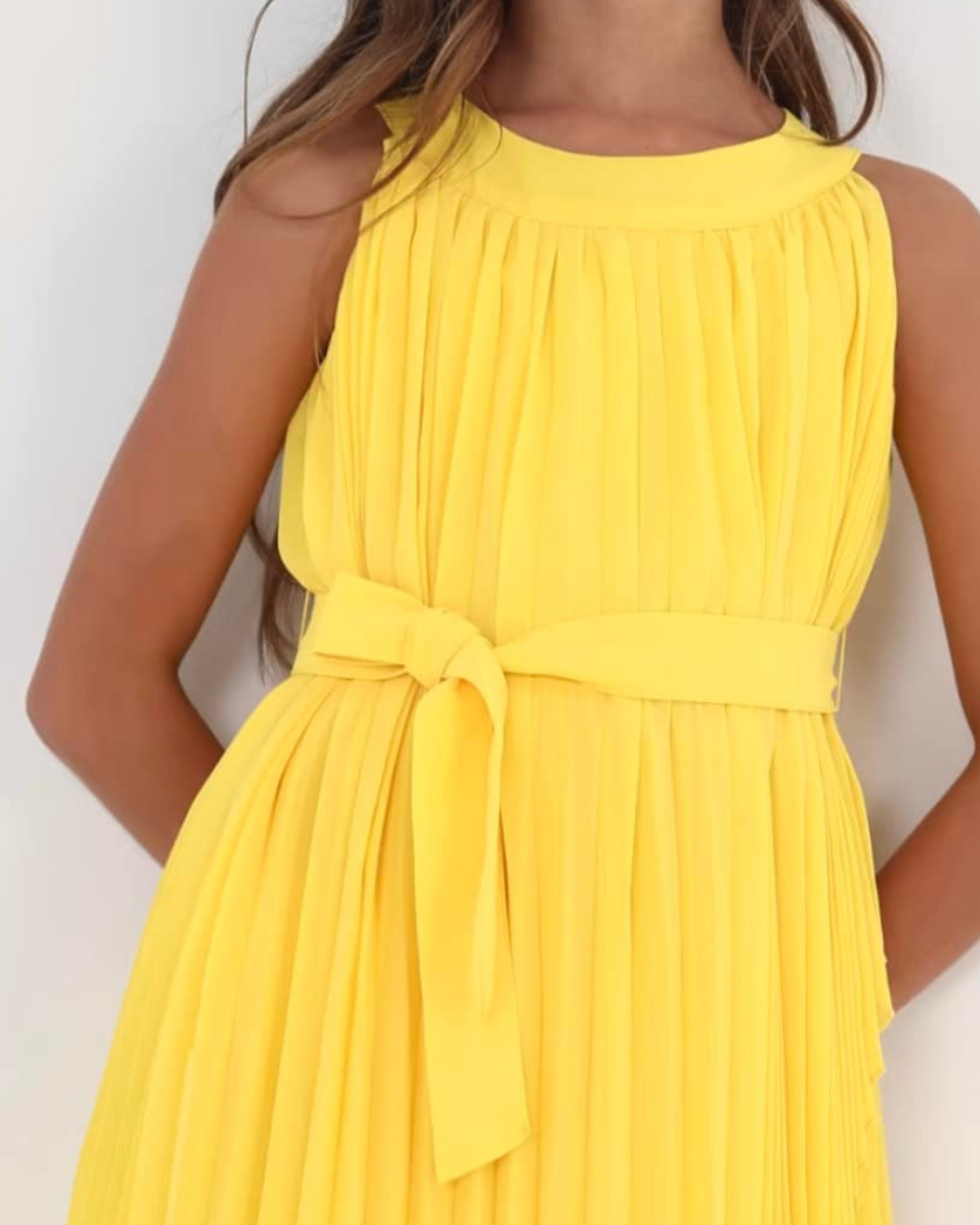 Vestido Mimosa Amarillo Plisado