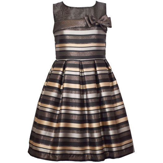 Vestido Lineas horizontales Oro y Negro