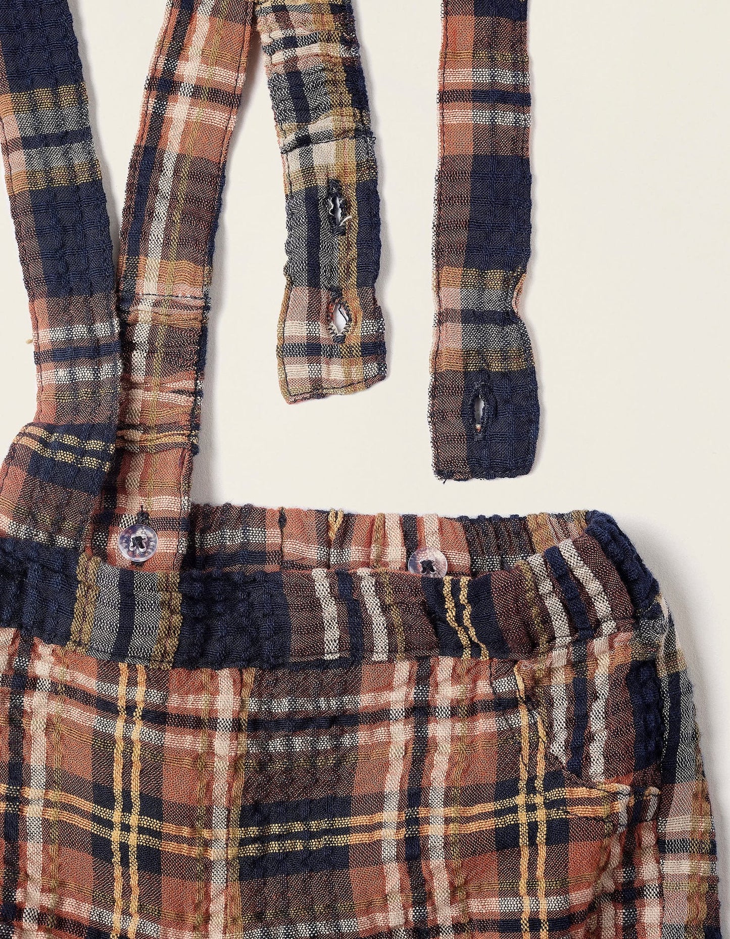 set body overall corto a cuadros