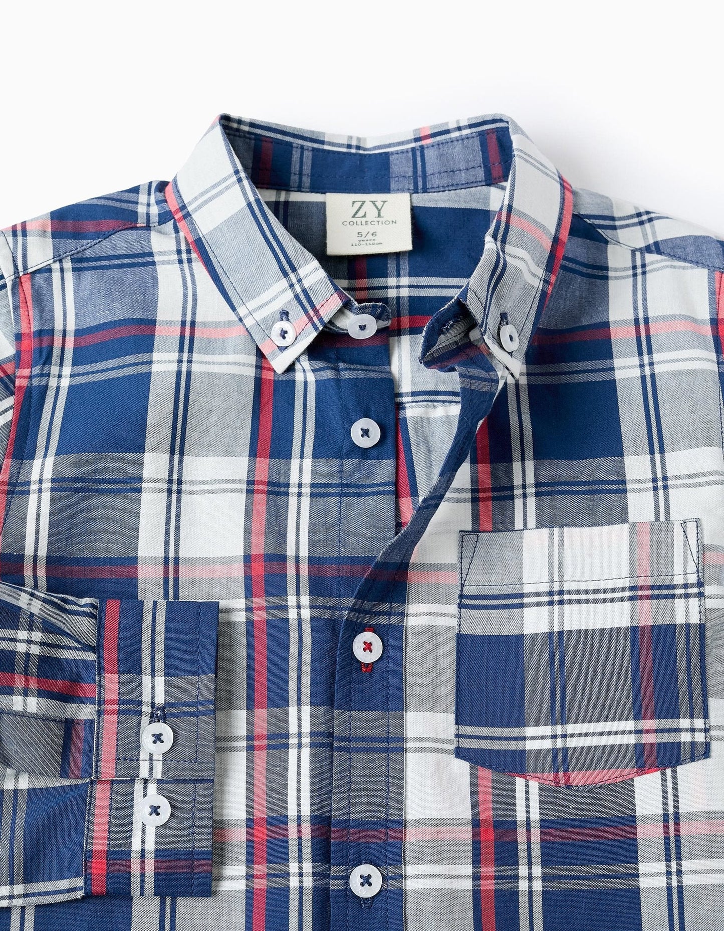 camisa franela a cuadros azul/rojo