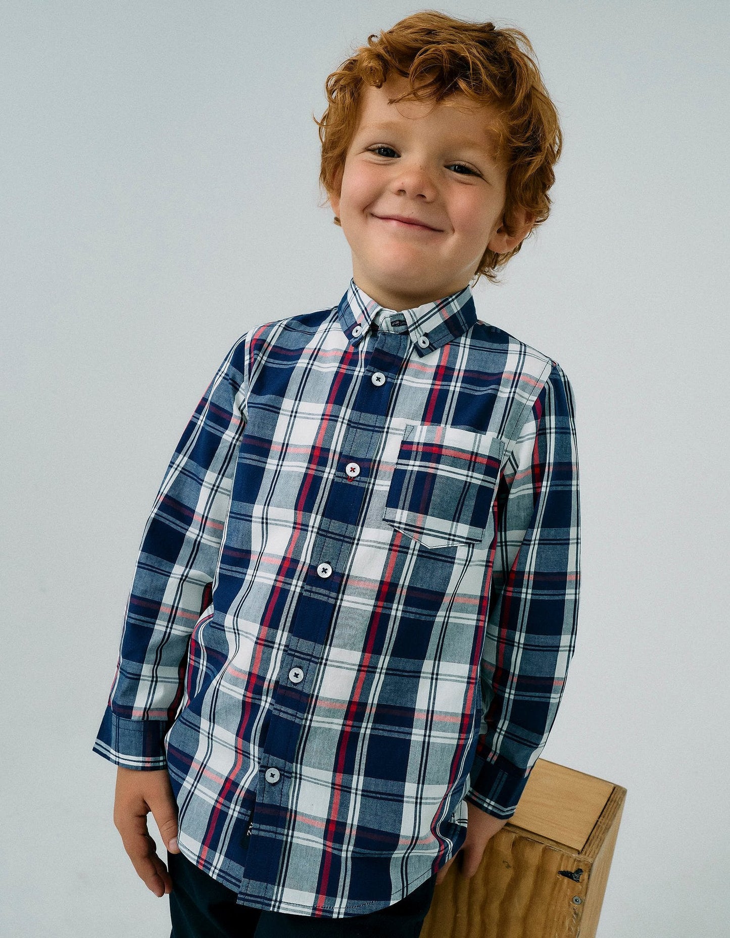 camisa franela a cuadros azul/rojo
