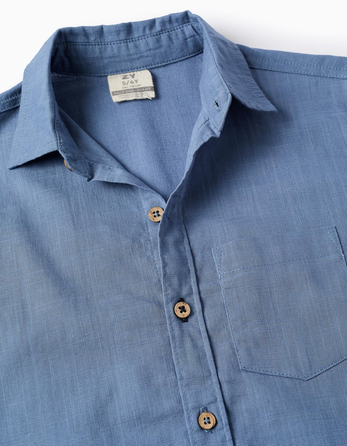 Conjunto camisa azul short rayas con jareta