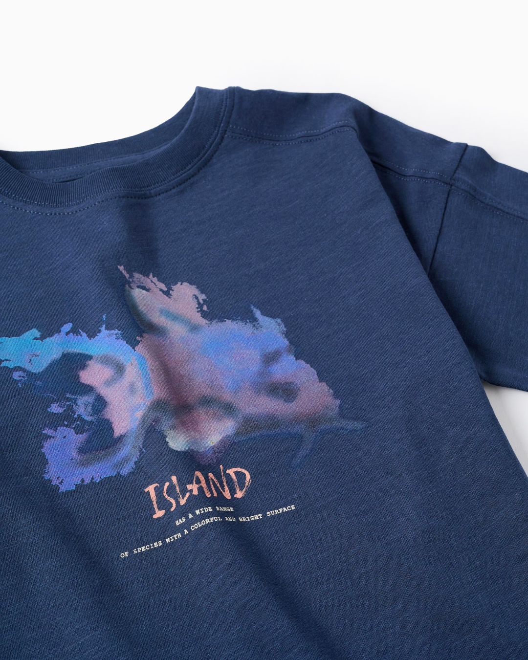 Conjunto camiseta azul short ligth orange