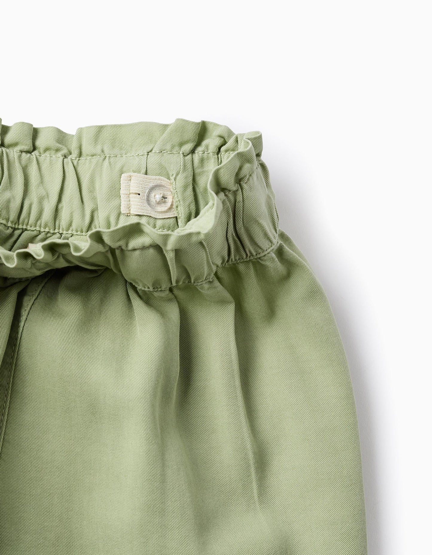 Conjunto blusa manga volada, short verde