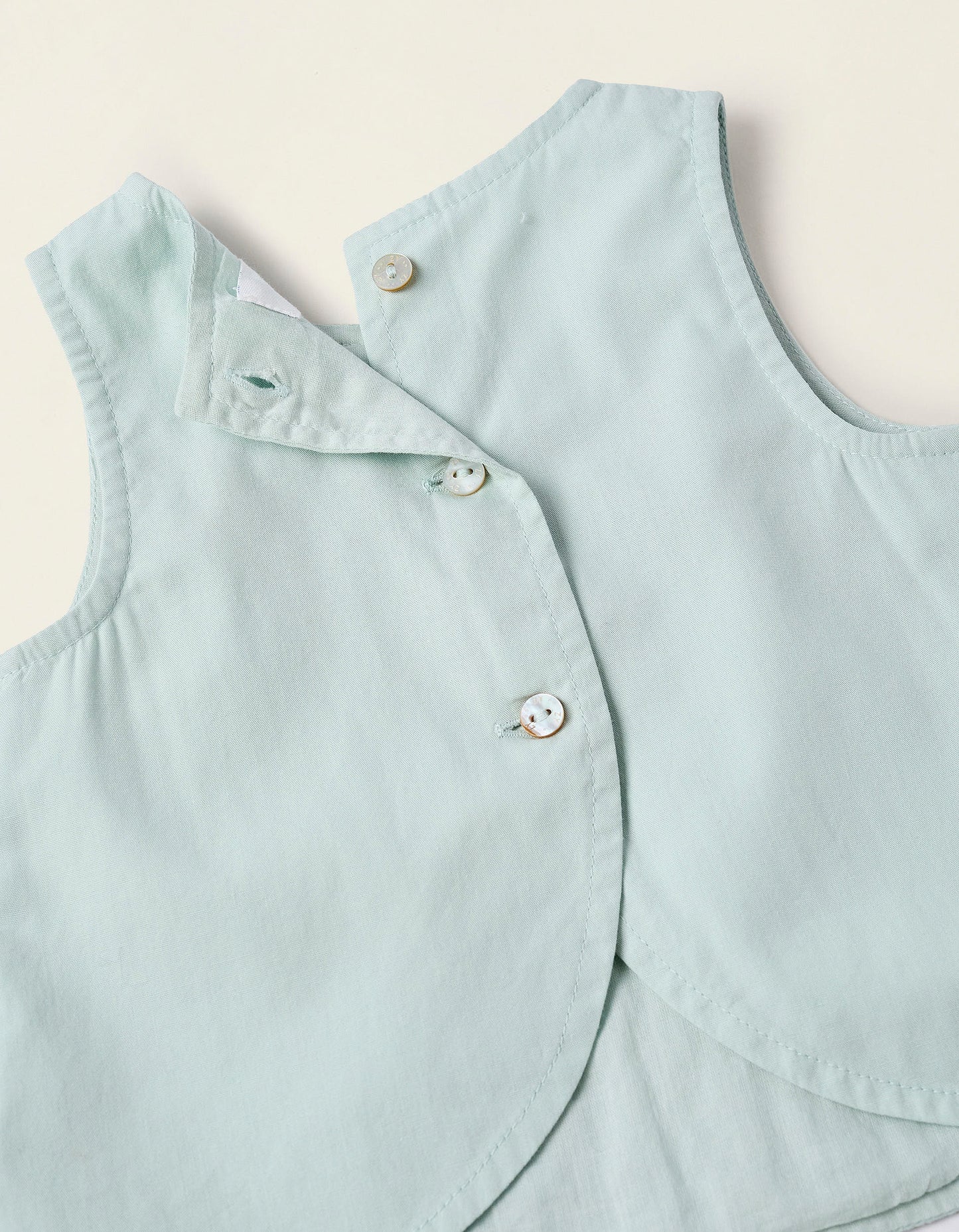 Top + Cubrepañal con Volantes para Recién Nacida, Azul