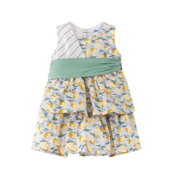 vestido estampado, espalda descubierta